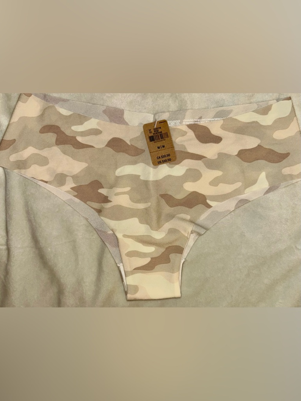 PINK Victoria's Secret Seamless Camo Cheekster Panty - Beige Camo